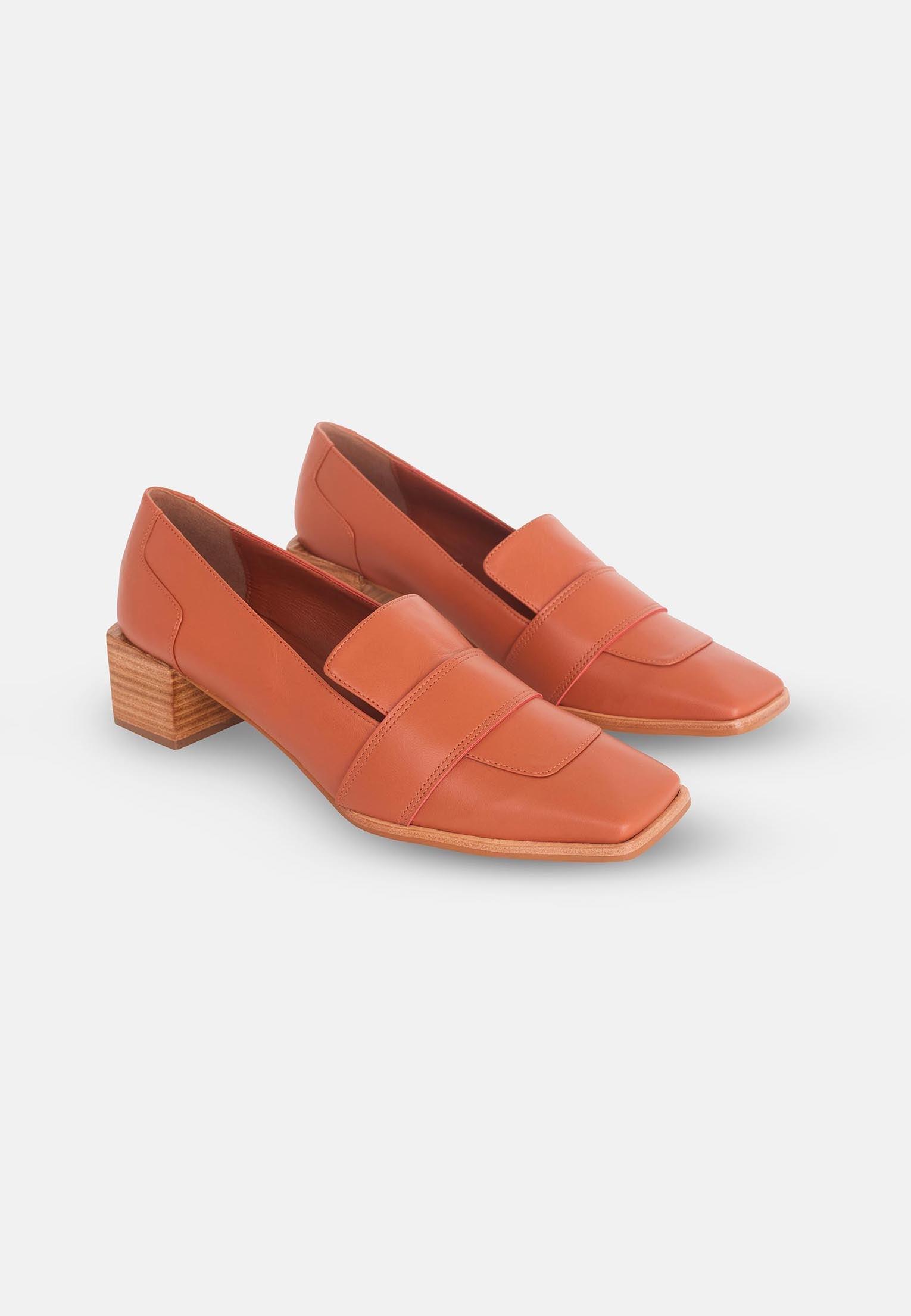 Louro Loafers in Caramel Calf Leather – 4cm Block Heel-1
