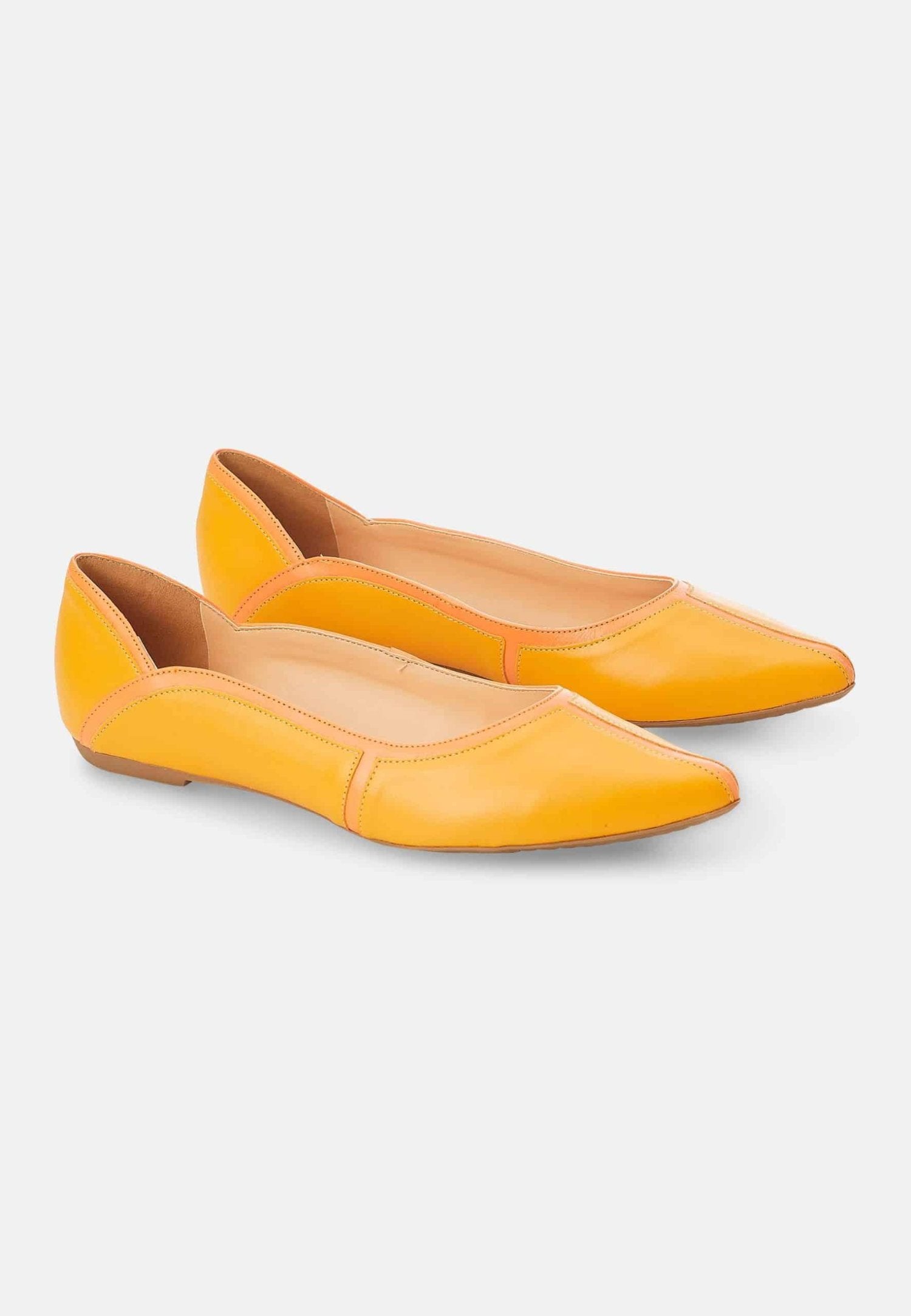 Pitanga Yellow Leather Ballerinas-2