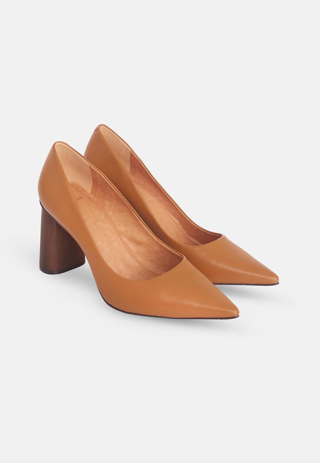 Plinia Leather Block Heel Pumps – 8.4cm Brown-2