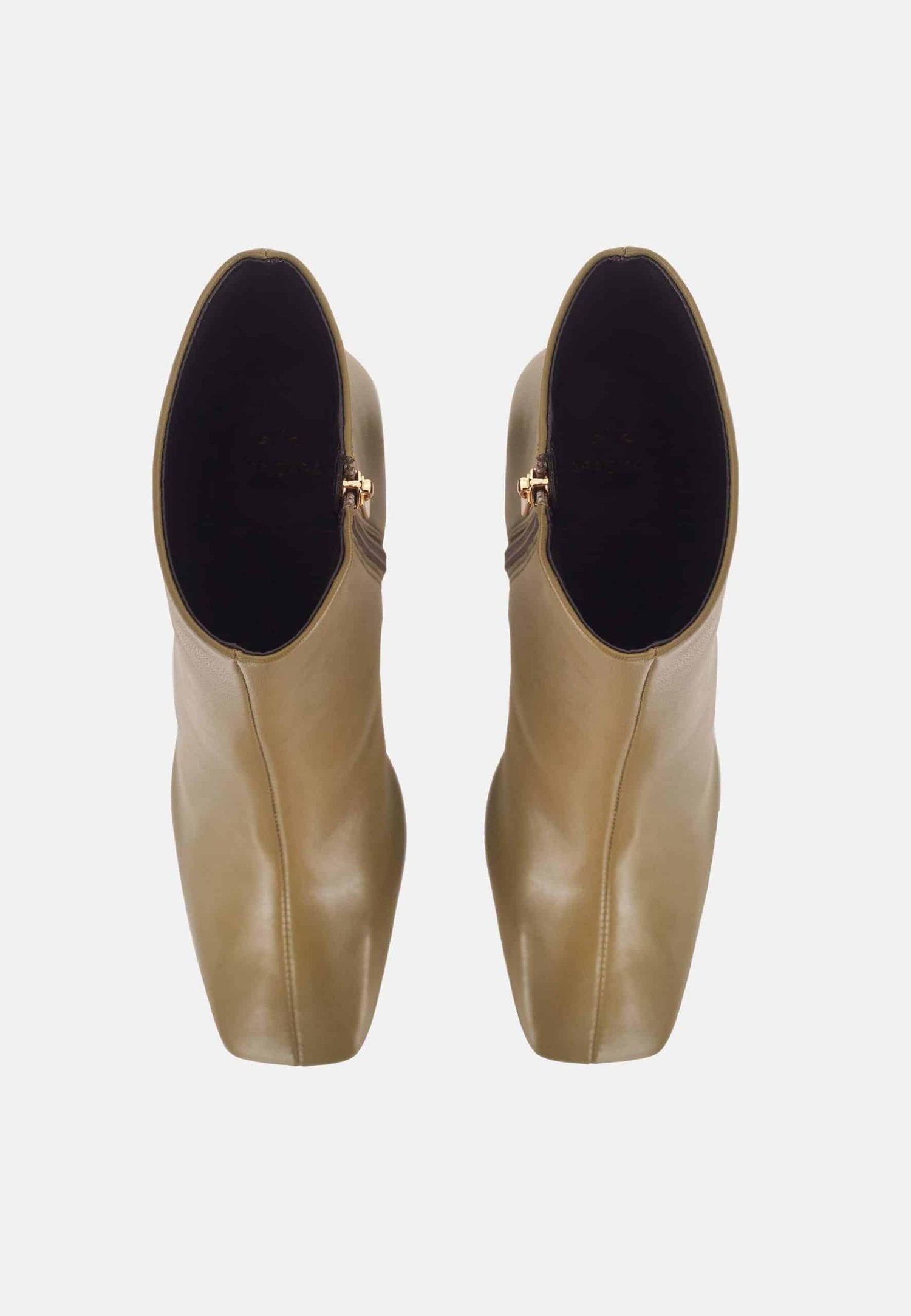 Senna Goat Olive Leather Boots – Block Heel