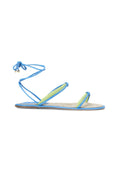 Urucum Blue Leather Lace-Up Sandals