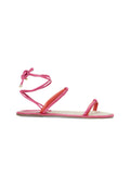 Urucum Pink Leather Lace-Up Sandals-0