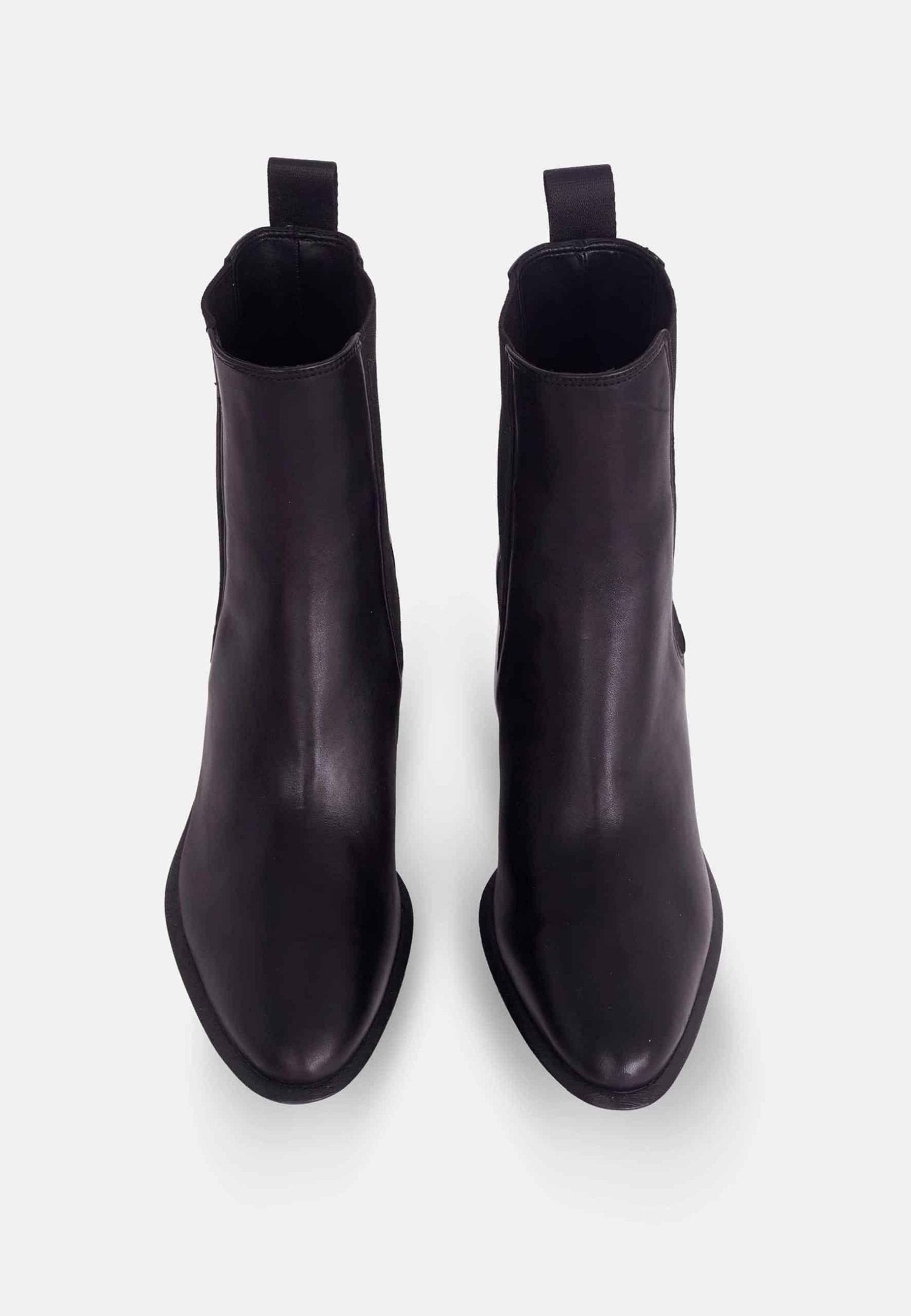 Canna Black Leather Chelsea Ankle Boots – 6.5cm Block Heel