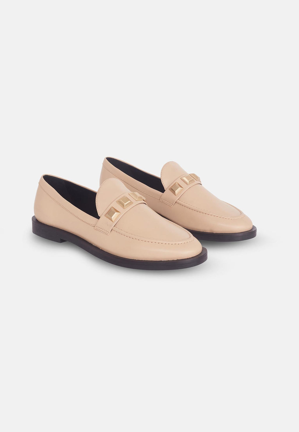 Caetê Calf Beige Leather Loafers-1