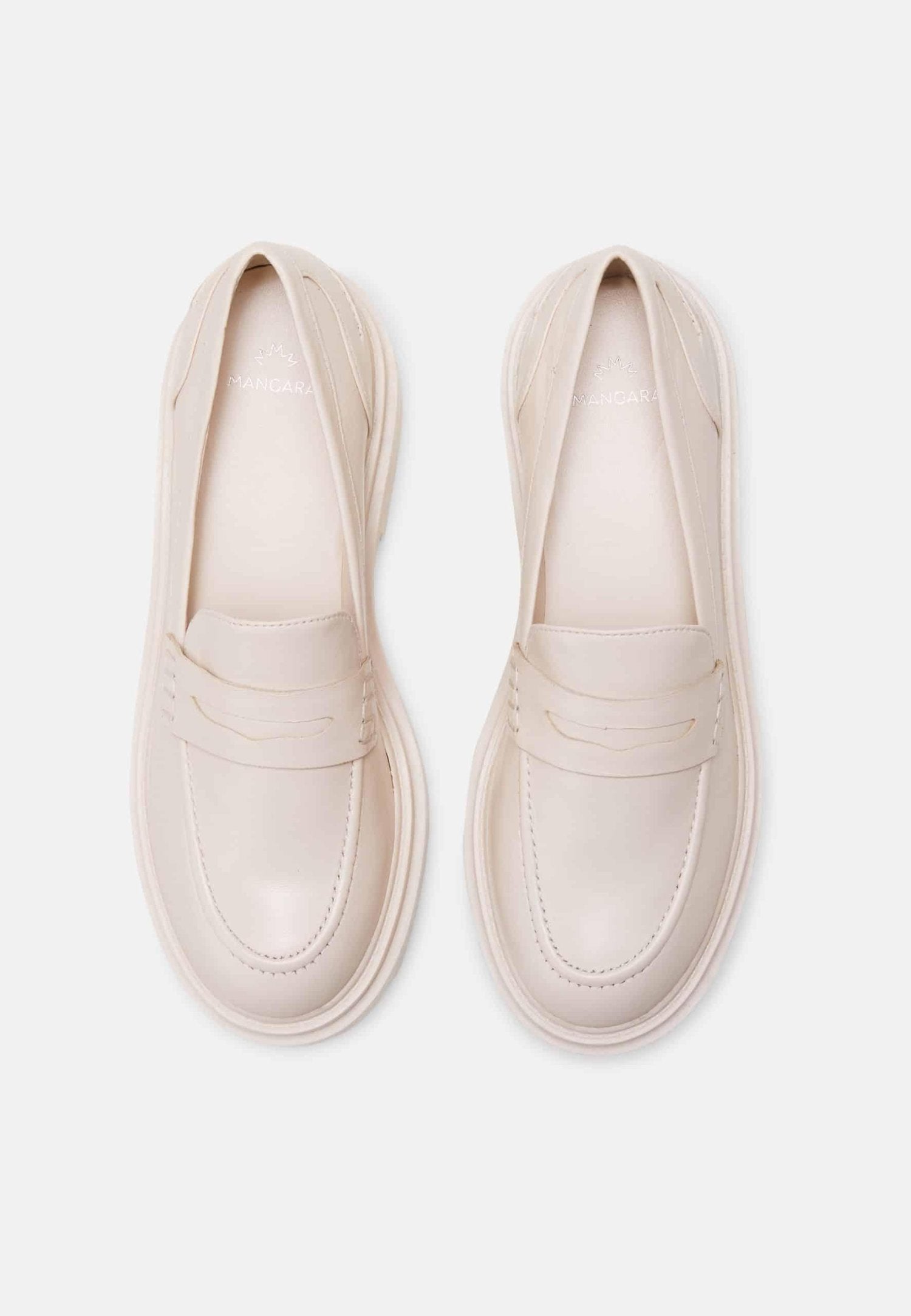 Carvalho Off-White Leather Loafers – Chunky 6cm Block Sole-2