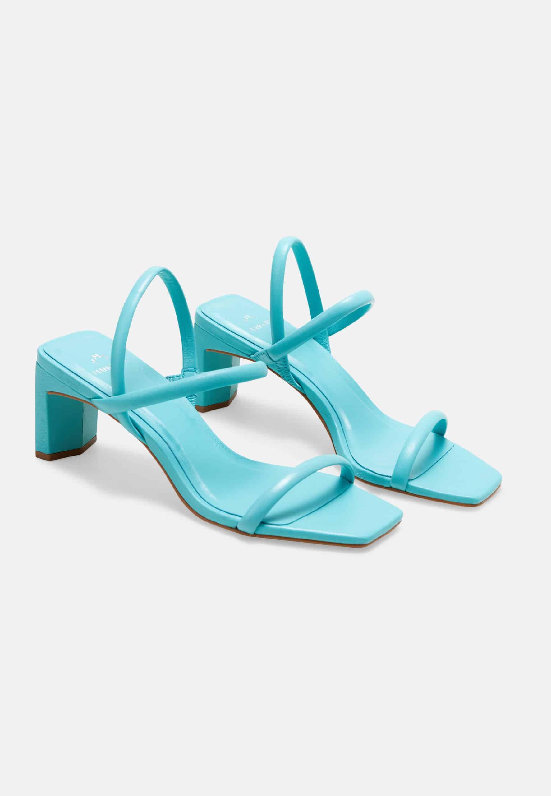 Palmito Goat Turquoise Leather Sandals – 6.5cm Block Heel Open Toe (Copy)-1