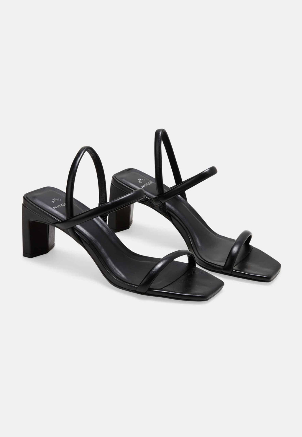 Palmito Goat Black Leather Sandals – 6.5cm Block Heel Open Toe-1