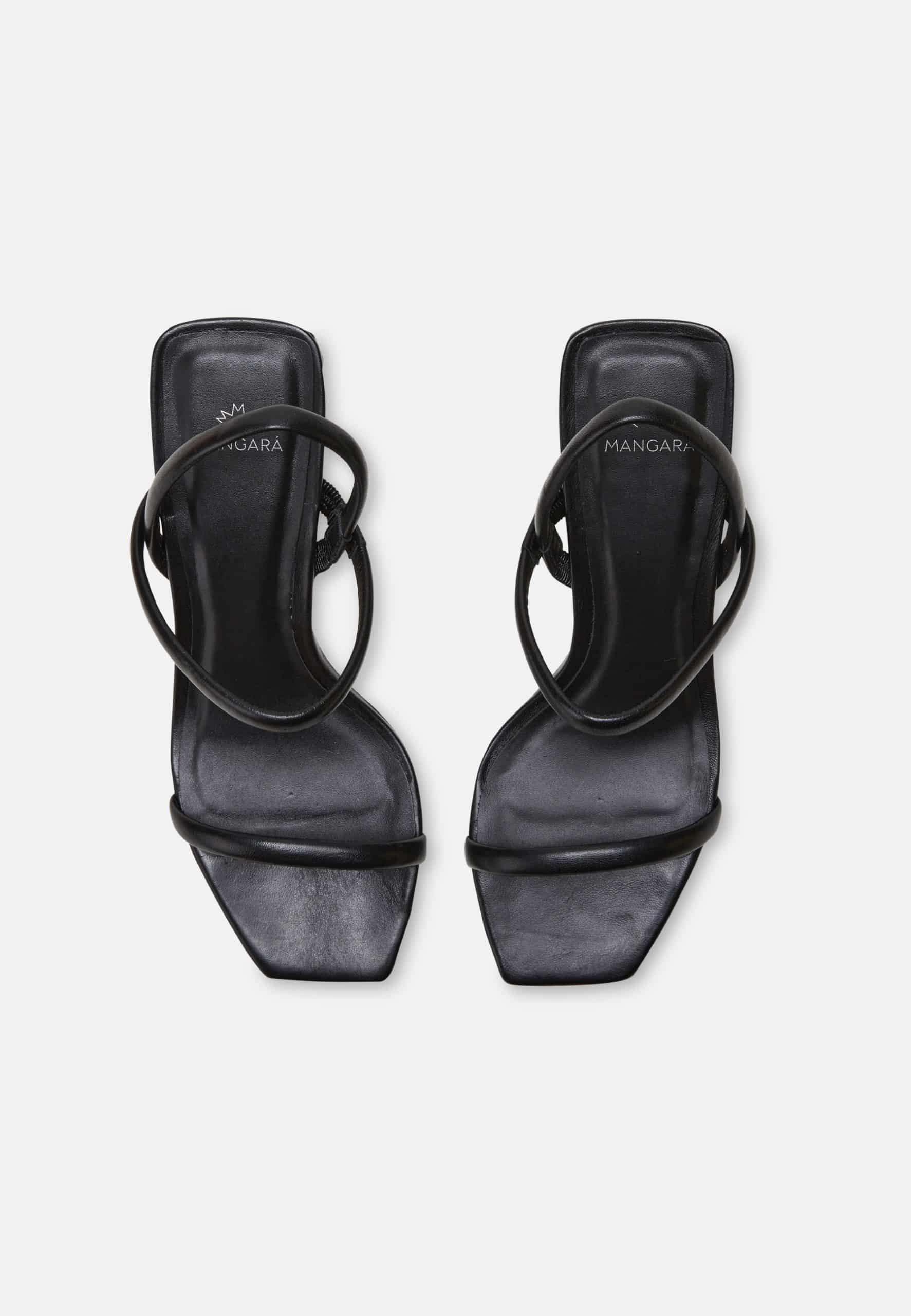 Palmito Goat Black Leather Sandals – 6.5cm Block Heel Open Toe-2