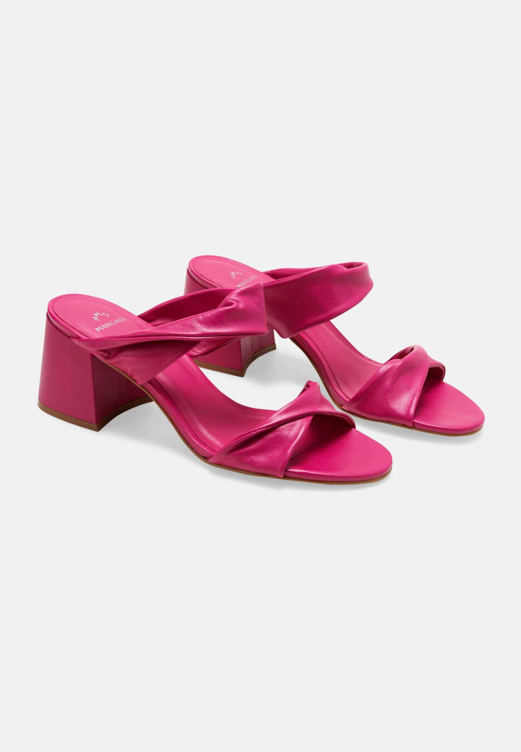 Xaxim Goat Pink Leather Mules – 6.5cm Block Heel Slip-On-1