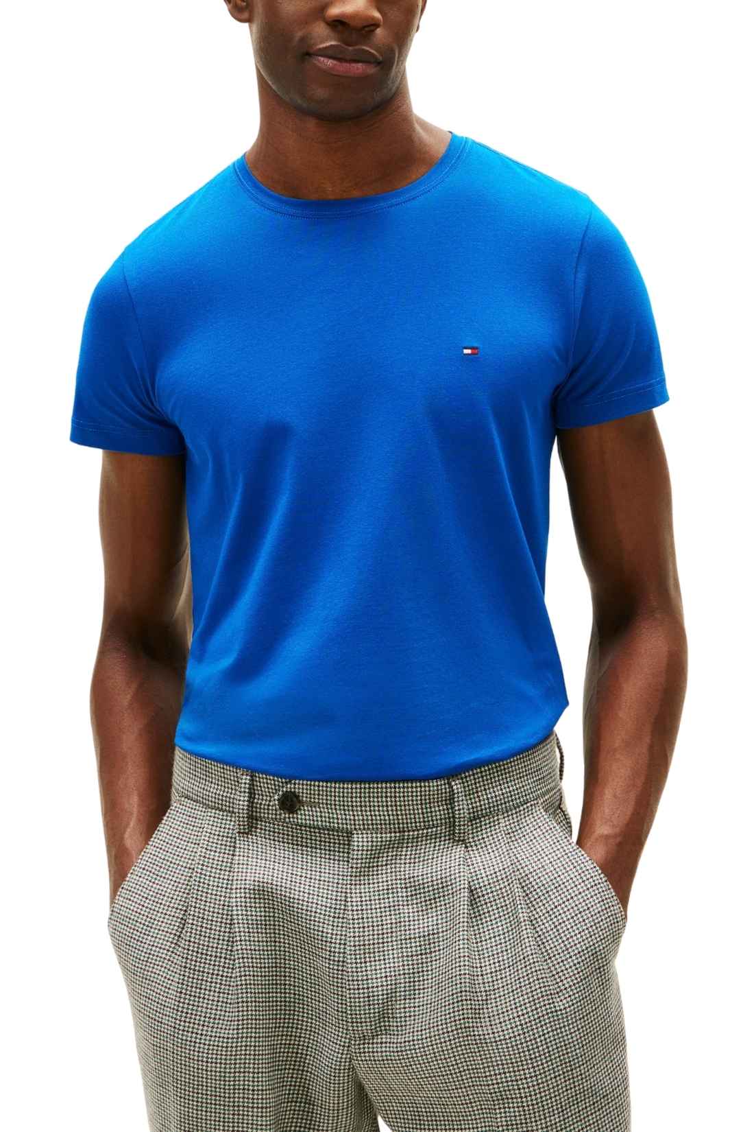 TOMMY HILFIGER - Men's stretch slim T-shirt with logo - Size XL-0