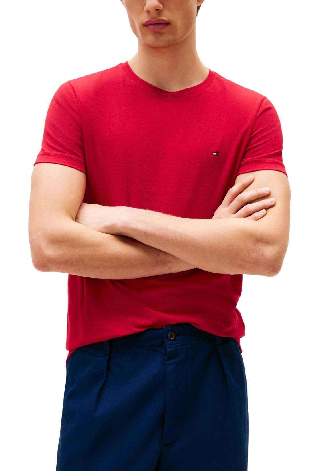 TOMMY HILFIGER - Men's stretch slim T-shirt with logo - Size XL-4