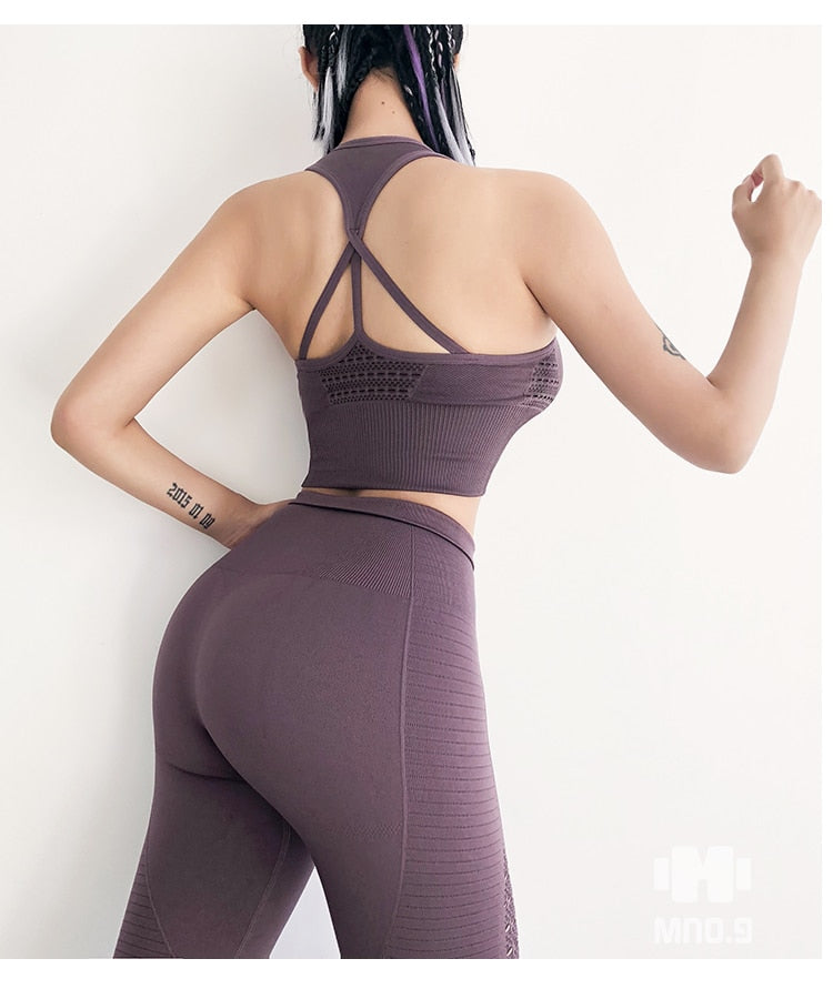 Naadloze 2-delige Yoga & Gym Set Dames – Sportkleding voor Vrouwen