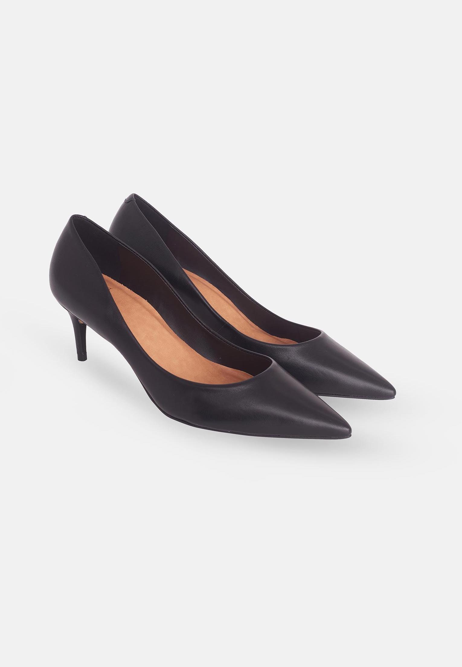 Tenate Black Leather Pumps – 6cm Medium Block Heel-1